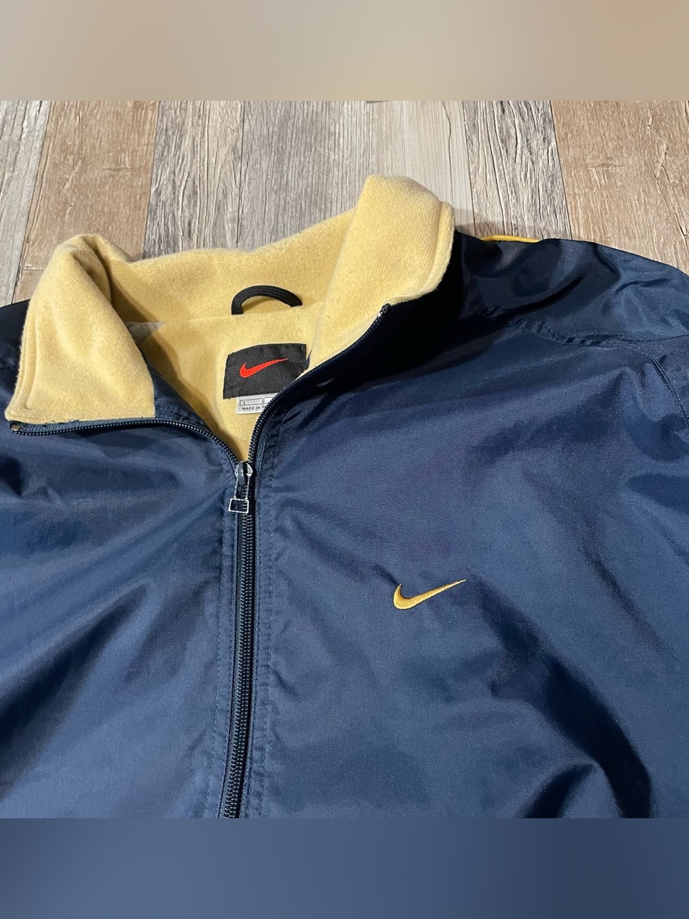 Nike Track Jacket Vintage Large Men’s Quarter Zip Navy Yellow